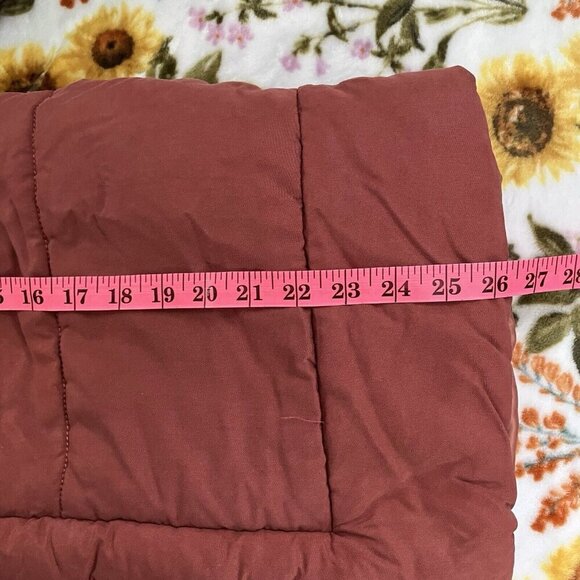 Unif x Urban Outfitters Blanket Duvet Coat Womens M Pink Zip V-neck Quilted Puff - Picture 6 of 8